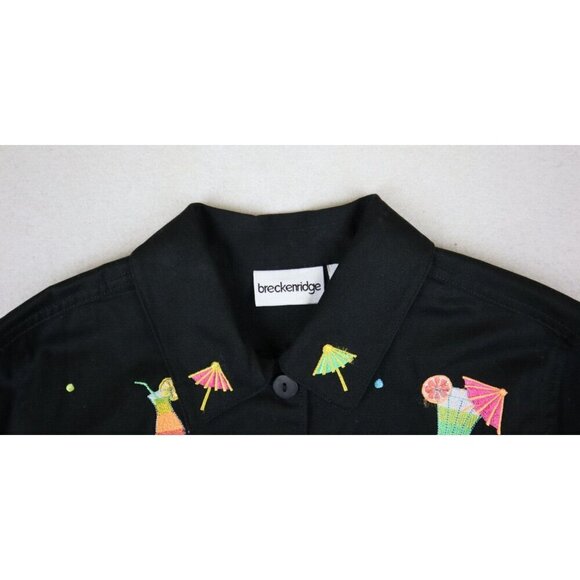 BRECKENRIDGE - WOMEN'S BLACK COCKTAIL MARGARITA DRINK EMBROIDERED JACKET - S - Picture 4 of 9